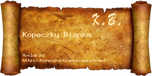 Kopeczky Bianka névjegykártya
