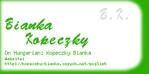 bianka kopeczky business card
